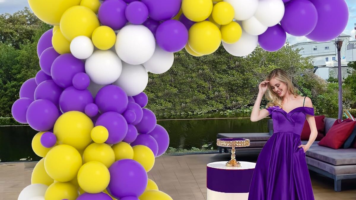 Lilac, Soft Yellow, and White balloon backdrop