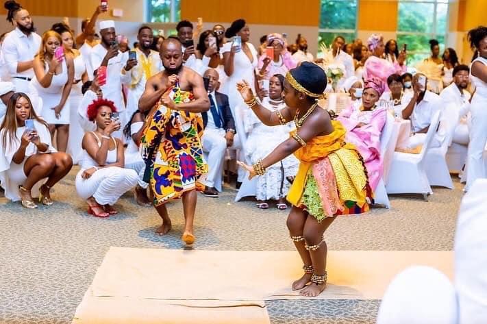 African dancers perfoming at a wedding
